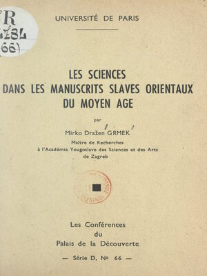 cover image of Les sciences dans les manuscrits slaves orientaux du Moyen Âge